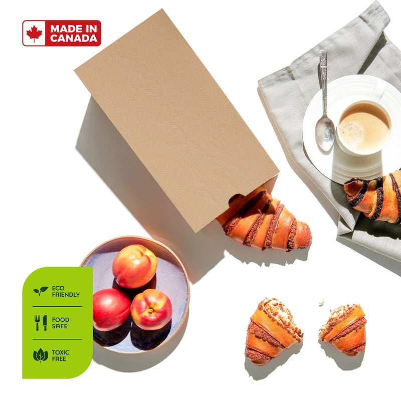 Culinware Kraft Paper Bags - Durable Brown Bags for Snack, Lunch, Sandwich, Pastries, Popcorn, Grocery & Party Favor - 5.25 x 3.25 x 10.75 In - 500 Count - Image 3